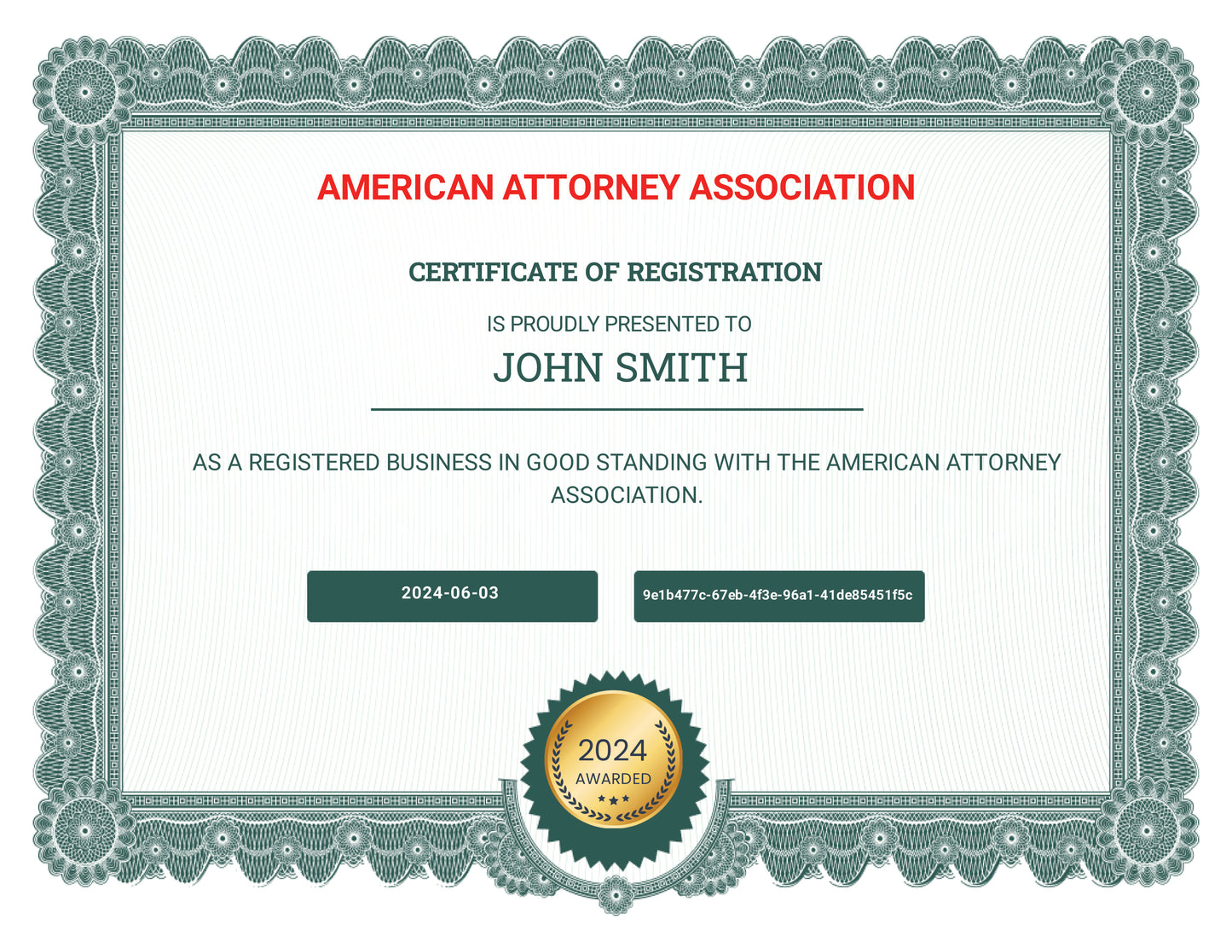 American Attorney Association Registration