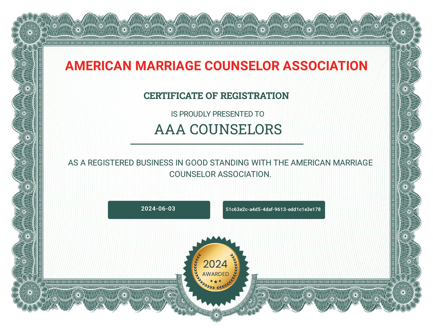 American Marriage Counselor Association
