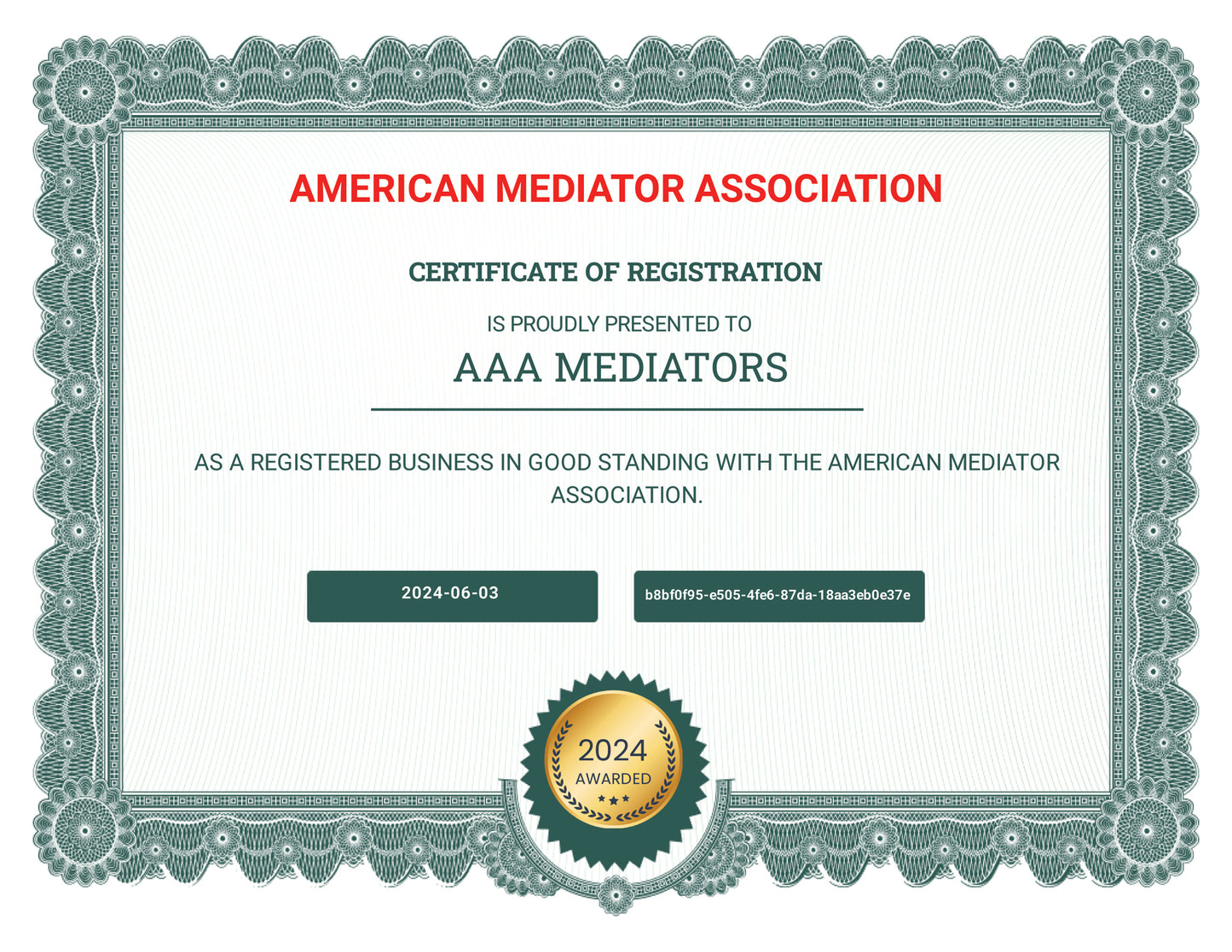 American Mediator Association Registration