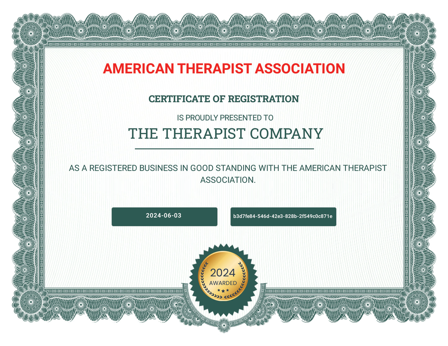 American Therapist Association Registration