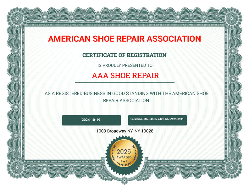 American Shoe Repair Association Registration