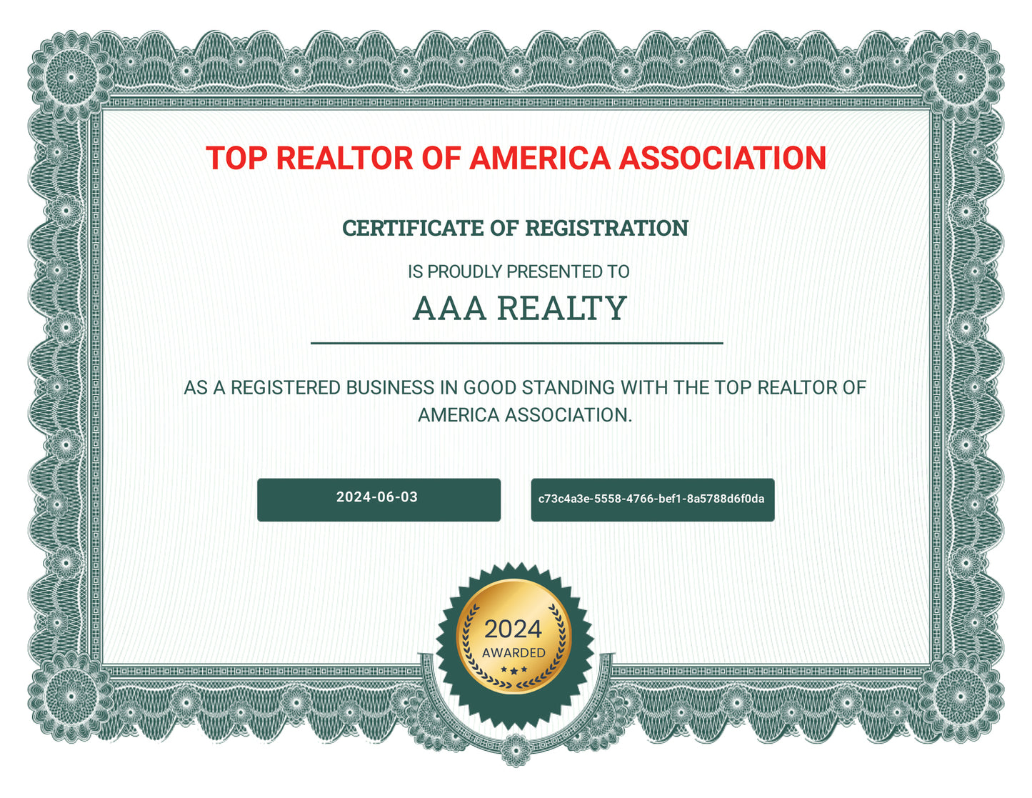Top Realtor Of America Association Registration