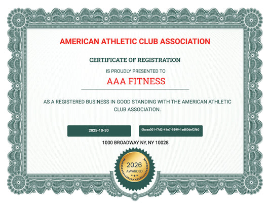 American Athletic Club Association Registration