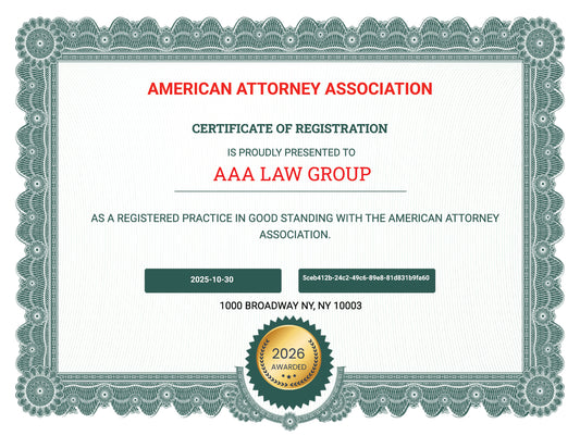 American Attorney Association Registration