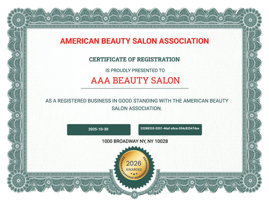 American Beauty Salon Association Registration