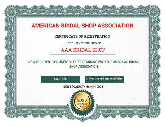 American Bridal Shop Association Registration