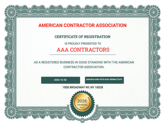 American Contractor Association Registration